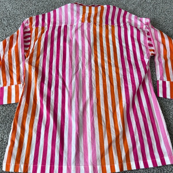 Beach Riot 100% Cotton Alexa Top Buttoned In Sunset Stripes Beach Coverup S/M - Picture 12 of 12